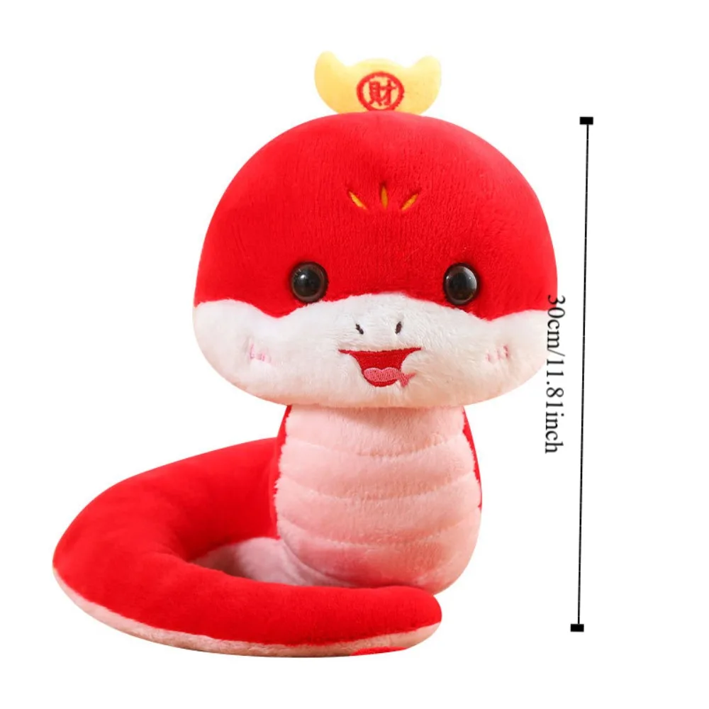 Adorável bonito cobra boneca de pelúcia brinquedo macio dos desenhos animados cobra ano mascote brinquedo 30cm animal travesseiro sorte cobra boneca decoração casa