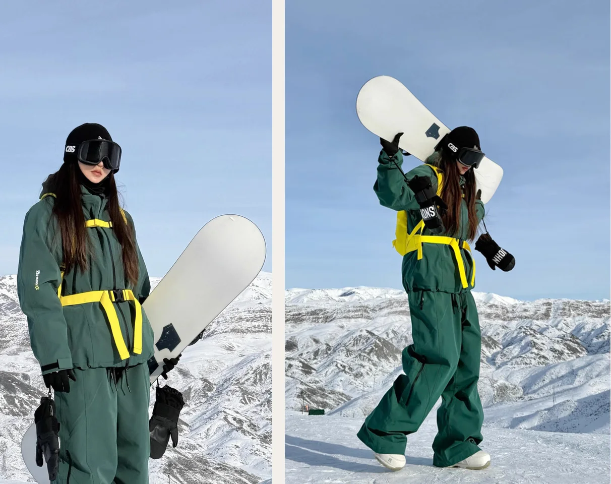John Snow 2026 Ski-Jacke & -Hose im amerikanischen Stil, Unisex, wasserdicht, thermisch, Snowboard-Mantel, lockere Passform, Wintersport für Herren und Damen – Detail 10