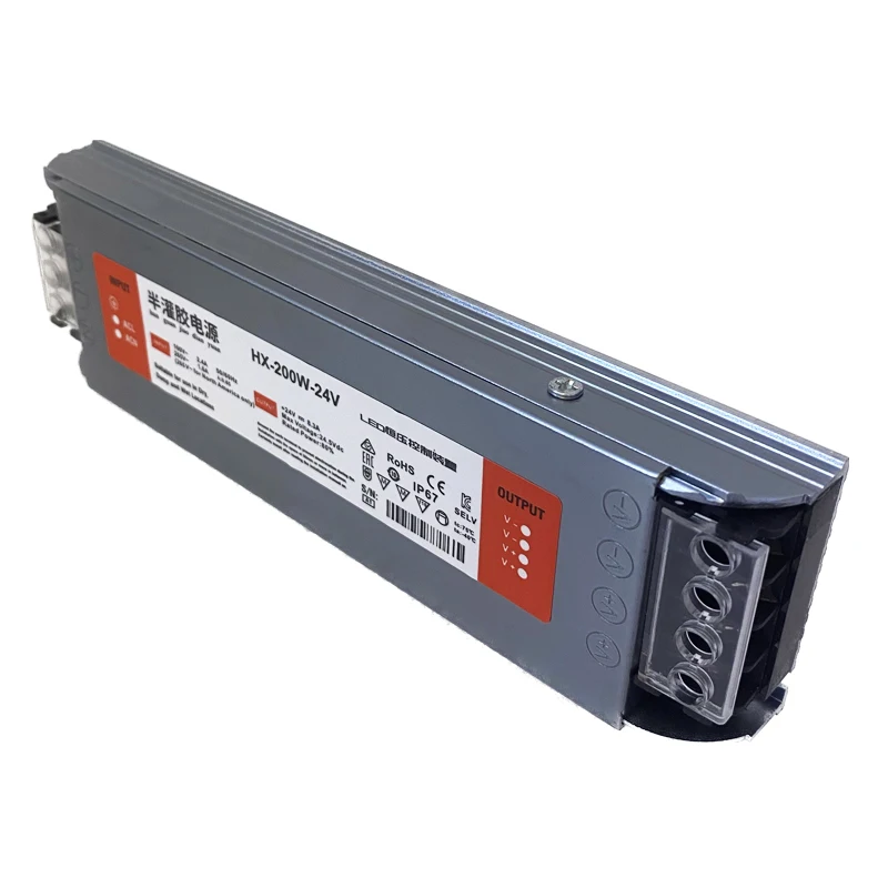 세미 글루 슬림 전원 공급 장치, LED 스트립 조명용 초박형 컨버터, 200W AC110V 220V-DC 12V 16.5A 변압기 드라이버, 24V8.3A