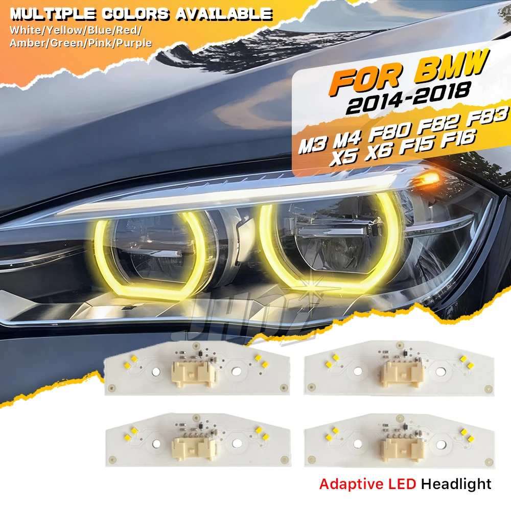 

Желтый Янтарный Красный Синий Автомобильная Грижа DRL Angel Eyes Светодиодные панели для BMW M3 M4 F80 F82 F83 X5 X6 F15 F16 14-18 Адаптивная светодиодная фара