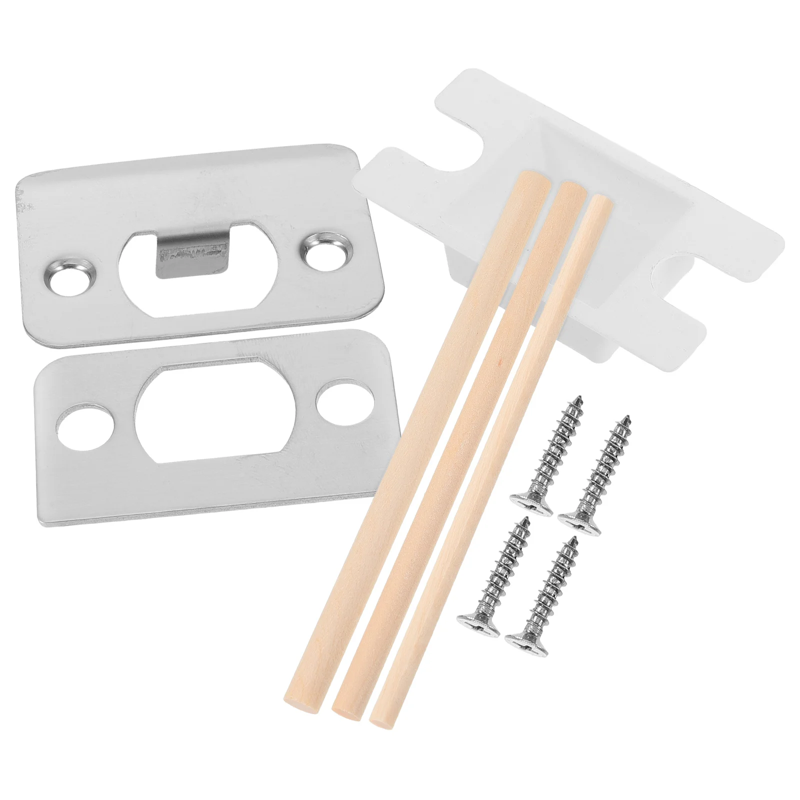 

Universal Door Strike Plate Metal Repair Latch Silver Deadbolt Reinforcement Durable Guide Tongue Buckle Set