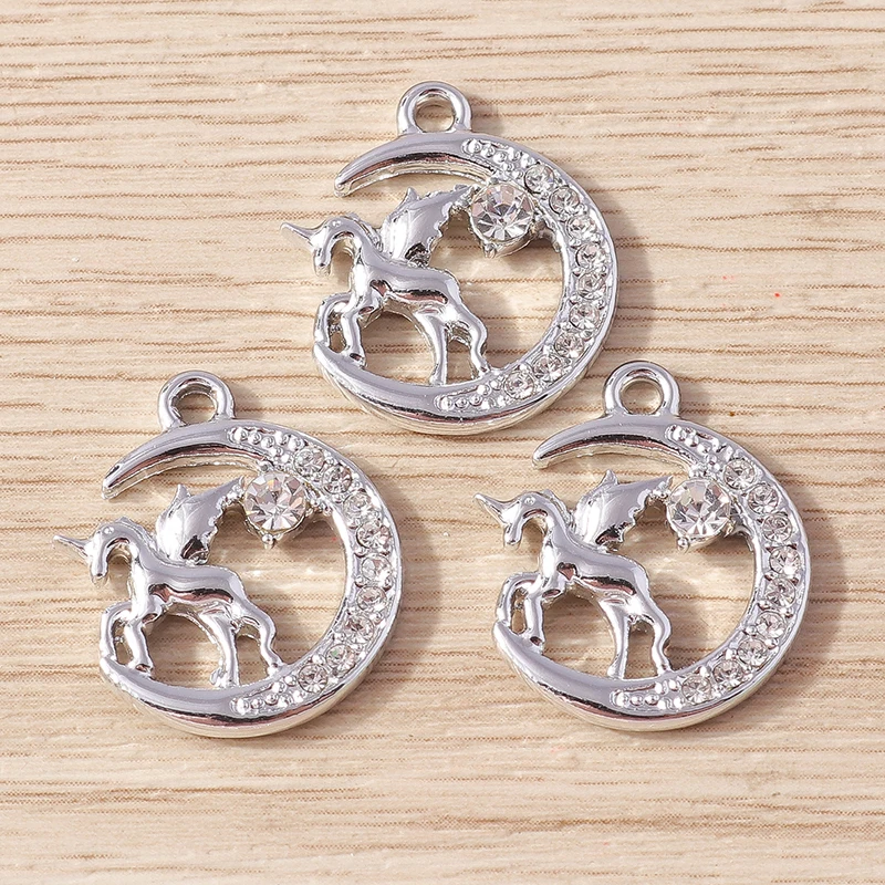 Tusember 10 Stück Exquisite Kristall-Sonnen-Mond-Stern-Anhänger für Schmuckherstellung, Modische Ohrringe, Halsketten, DIY-Anhänger – Detail 11