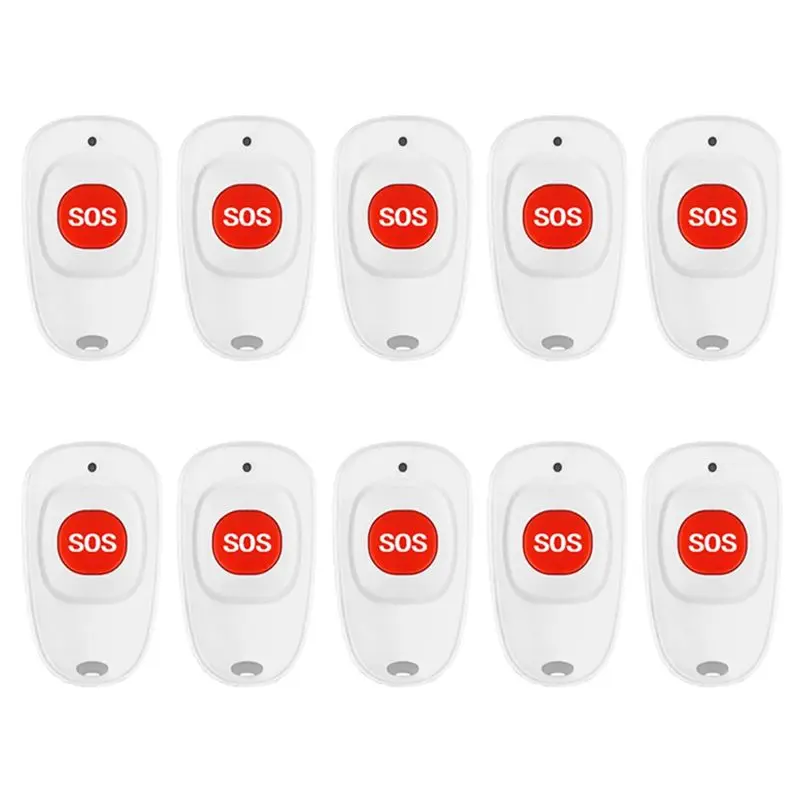 ABKN-Wireless Call Bell Pager SOS Call Button 10Pcs Pack Panic Emergency Transmitter For Caregiver For Kids Elderly