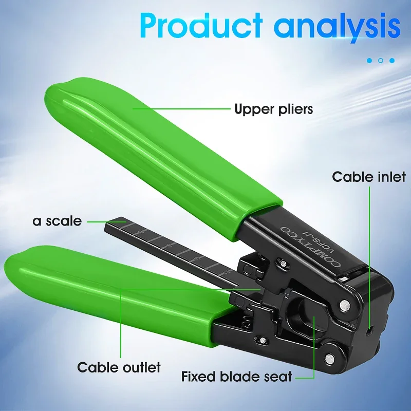 VCFS-J1 Optical Fiber Wire Stripper FTTH Cable Wire Stripper Plier Cutting Stripping Peeling Plier Electrician Repair Tool