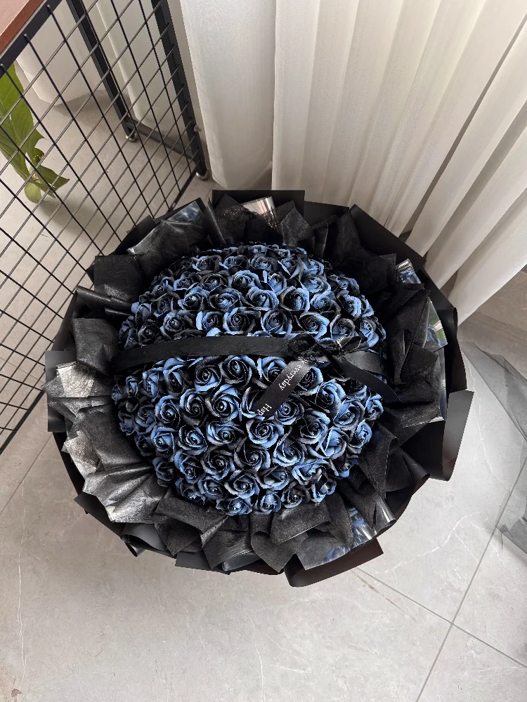 

Искусственный букет из глубоководных синих роз: Вечный цветок для любимого, лучшего друга, подарок на День рождения, День святого Валентина, для предложения руки и сердца
