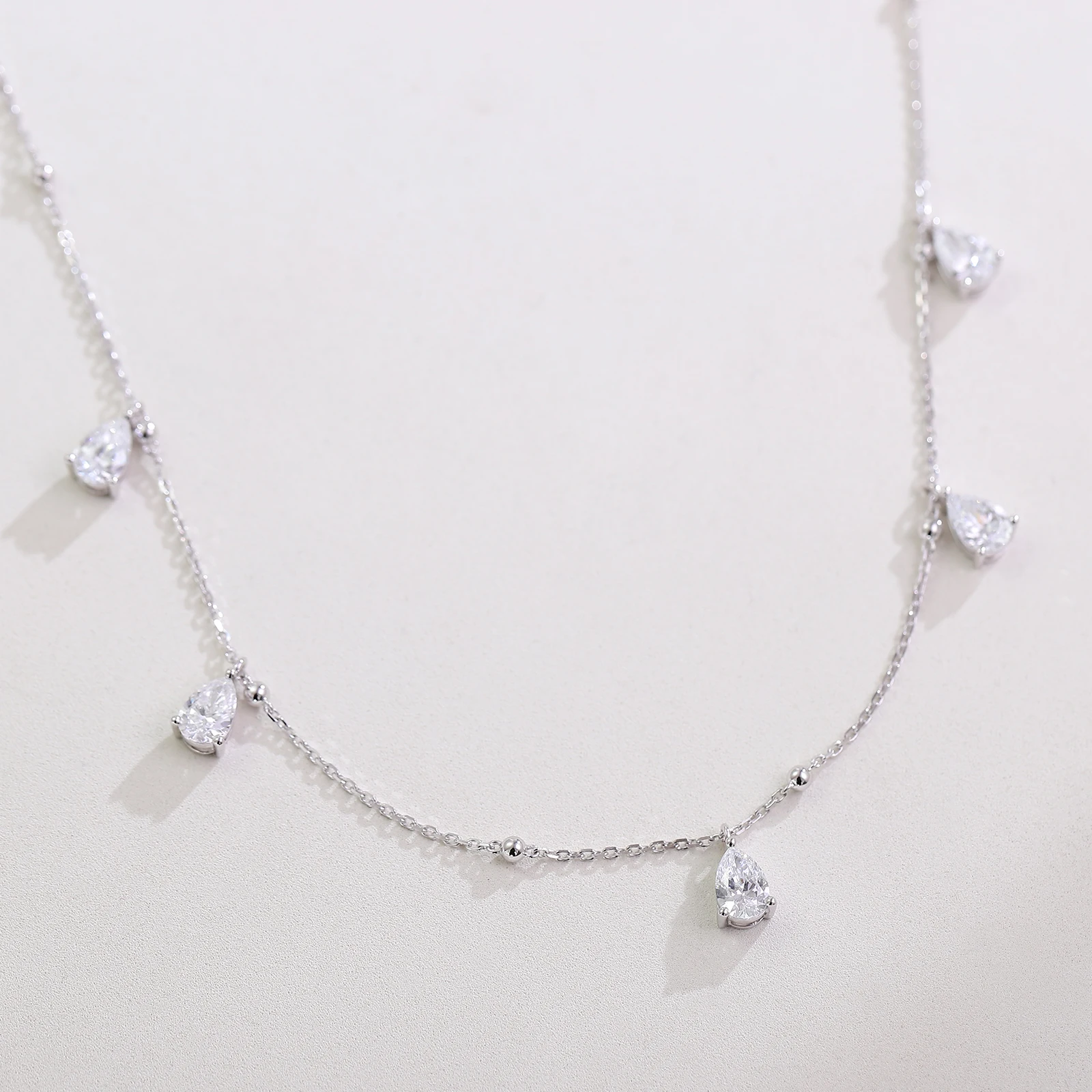 Provence Pear Pendant Necklace DEF/VS Lab diamonds Evening dress Jewelry KGold Wedding Evening dress Accessories Necklace Custom