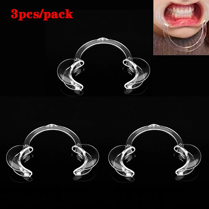 3Pcs Dental C Shape Lip Cheek Retractors Plastic Mouth Opener Dentistry Tools