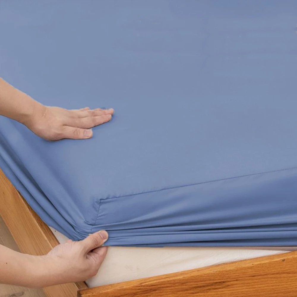 YanYangTian-funda de cama de color sólido, sábanas completamente envueltas, colchón de algodón lavado para dormitorio del hogar, sábanas dobles de