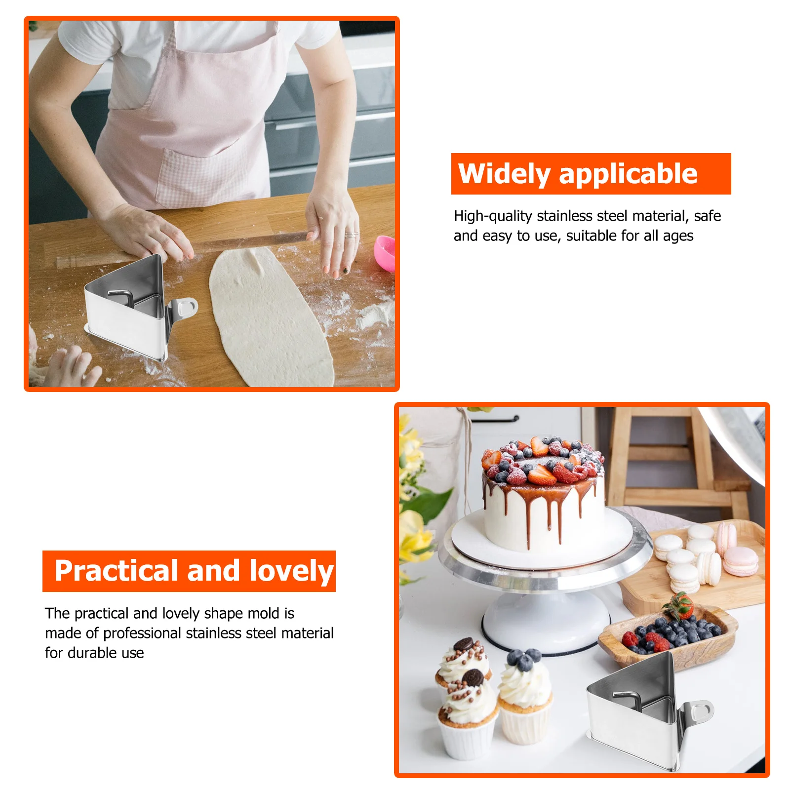 

1Set Stainless Steel Mousse Molds Rice Ball Maker for Cake Baking Tools DIY Desserts Mold Cute Bakery Supplies for Kids Fun