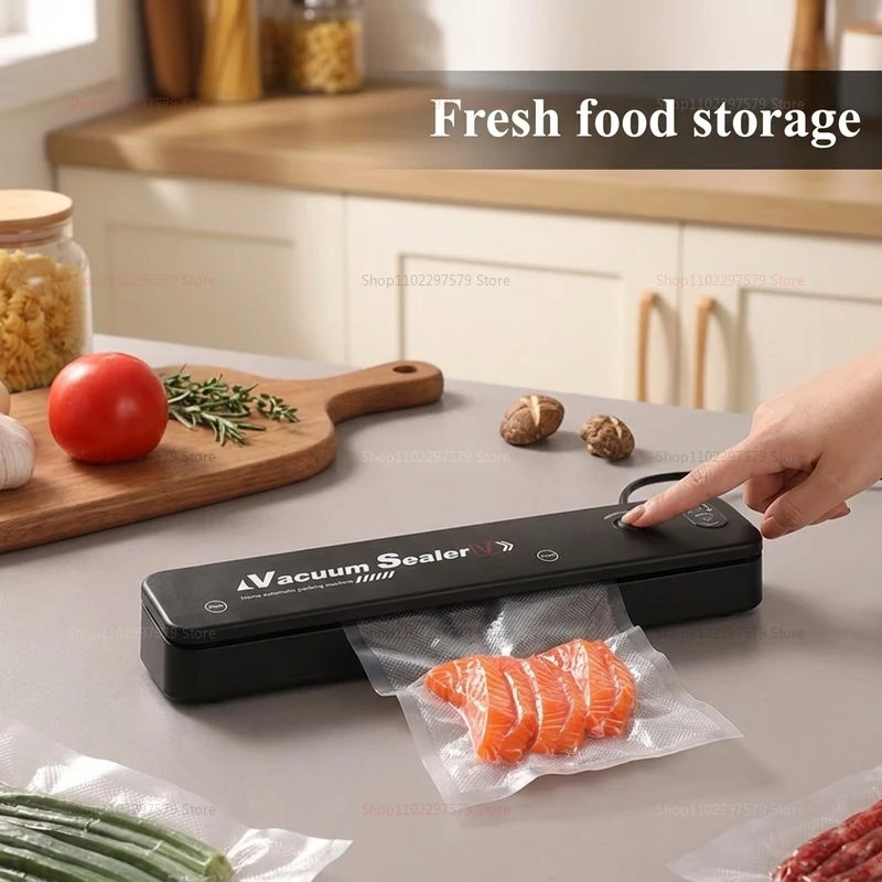 Máquina de sellado al vacío para conservación de alimentos, máquina selladora pequeña totalmente automática para el hogar, artefacto de sellado para envasado de alimentos