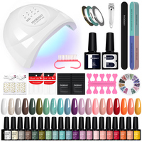 Manicure Set 10/20 PCS Gel Nail Polish With 48W/36W UV LED Nail Lamp Semi Permanent UV Gel Varnish Complete Nail Art Design Kit