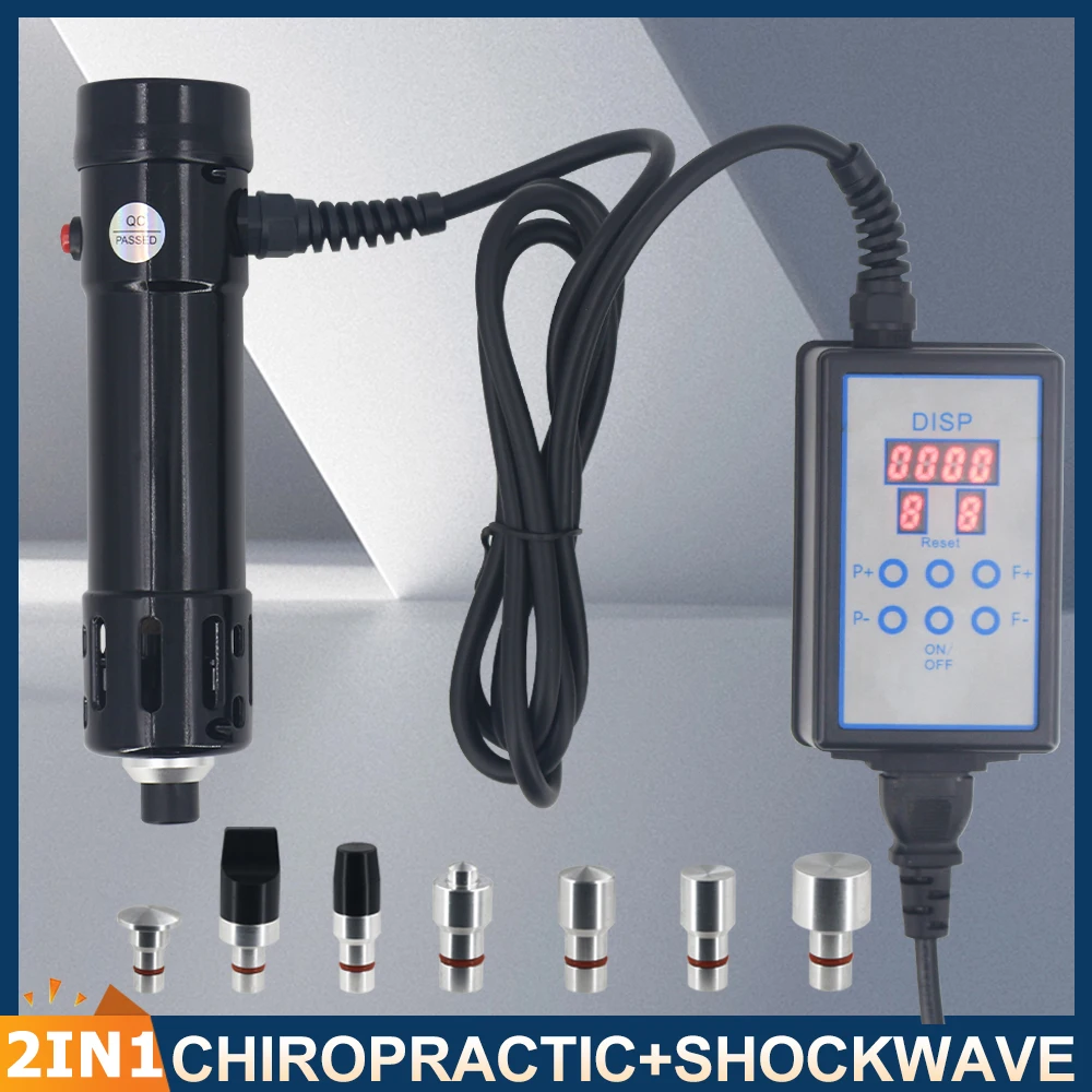 Physical Shockwave Therapy Machine 2 IN 1 Shock Wave Massage And Chiropractic Tools Shoulder Pain Relief Relaxation Massager New