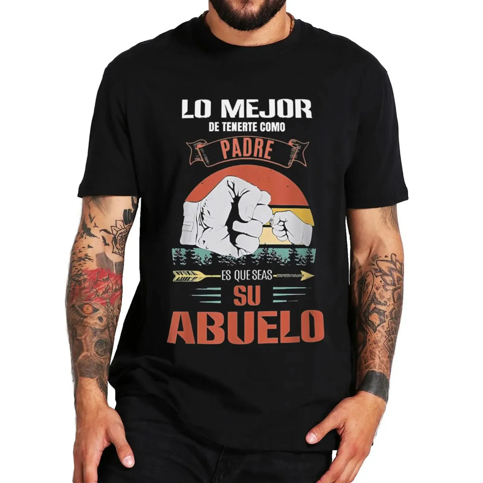 Lo mejor de tener A ti como padre es que eres su abuelo, camiseta divertida, regalo de Papa español, 100% algodón