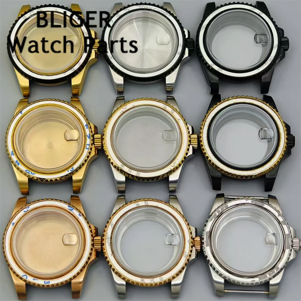 BLIGER 40mm SUB Diving Watch Case Sapphire Glass Fit GMT NH34 NH35 NH36 ETA2824 2836 PT5000 Miyota 8215 Mingzhu DG 2813 Movement