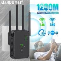 1200Mbps WiFi Repeater WiFi Extender Amplifier Wireless Wi Fi Signal Repeater Dual-Band 2.4G 5G High Gain Amplifier WPS Router