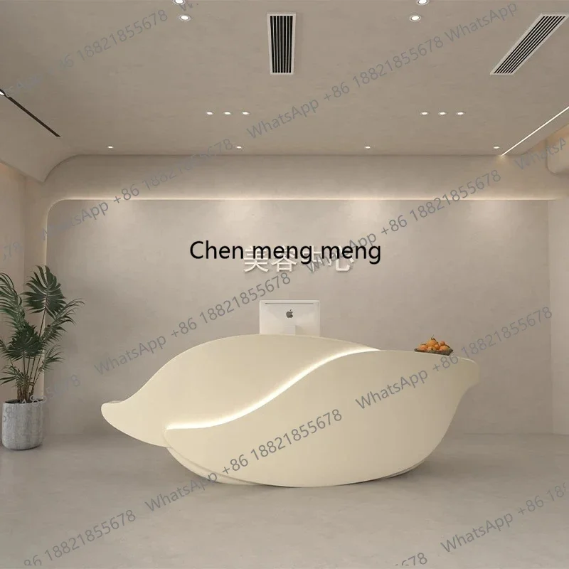 

Горячая распродажа: Роскошная современная угловая стойка ресепшн в европейском стиле, минималистичная эстетичная офисная мебель, столы для ресепшн.