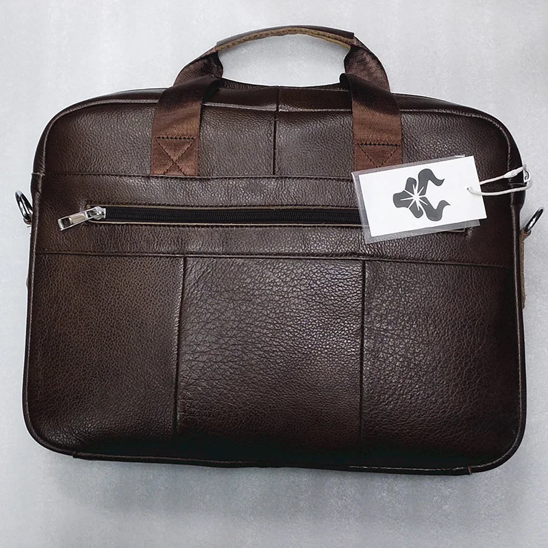 Tas Atase Pria Kulit Asli Kualitas Tinggi Tas Kantor Bisnis Tas Laptop Besar 17 "Inci Casing Kantor Portofolio Pria