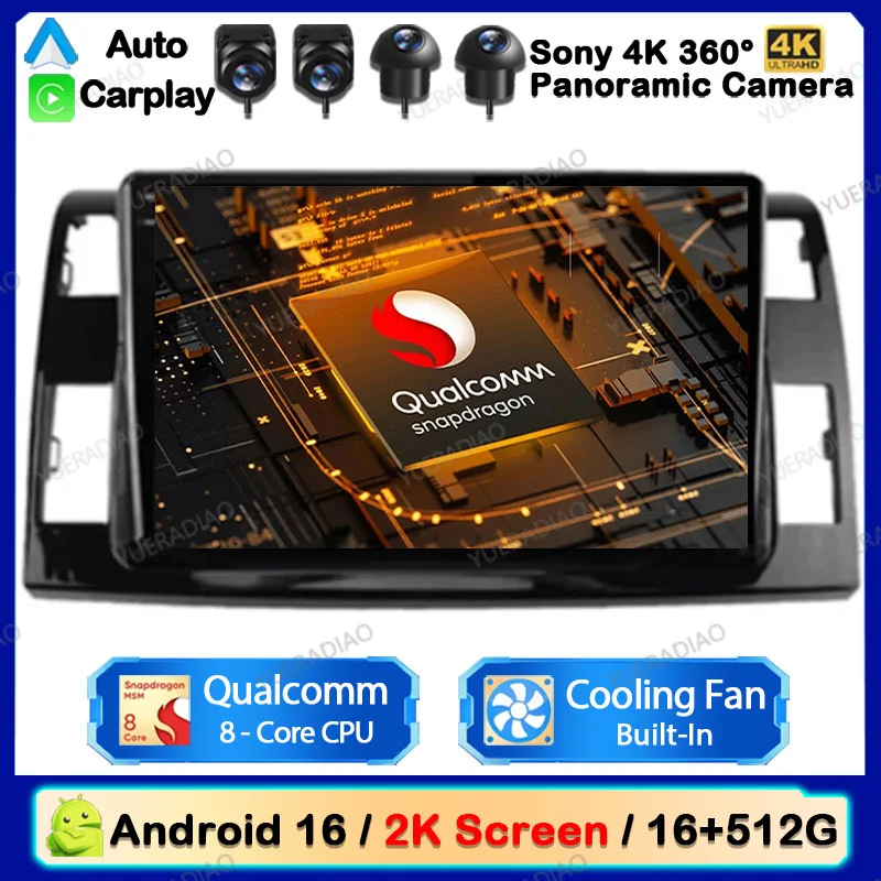 Android 16 Carplay Auto For Toyota Previa 3 III XR50 Estima 2006 - 2019 Car Raido Multimedia Video Player 2K Screen GPS NAVI 4G