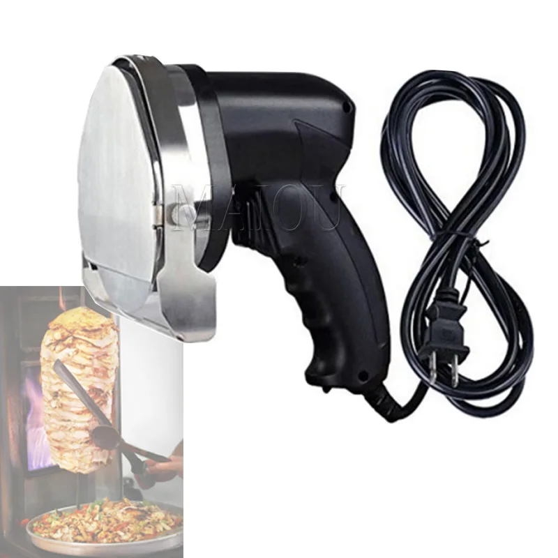 Automatic Electric Kebab Slicer Kitchen Knife Doner Cutter Gyros Meat Cutting Machine Two Blades 110V-220V For Shawarma