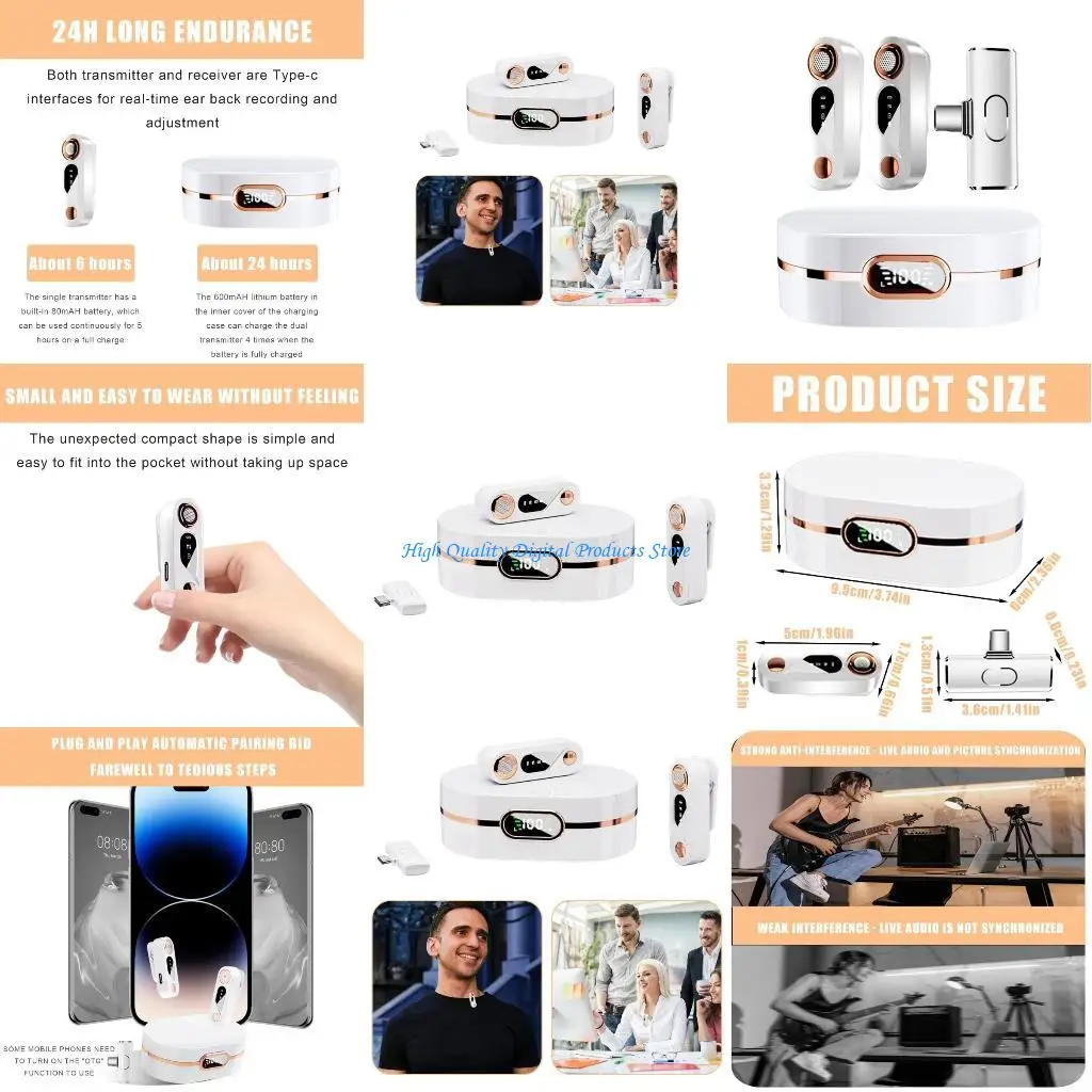 

U2JE Video Recording Microphones Wireless Lavalier Microphones for Recording