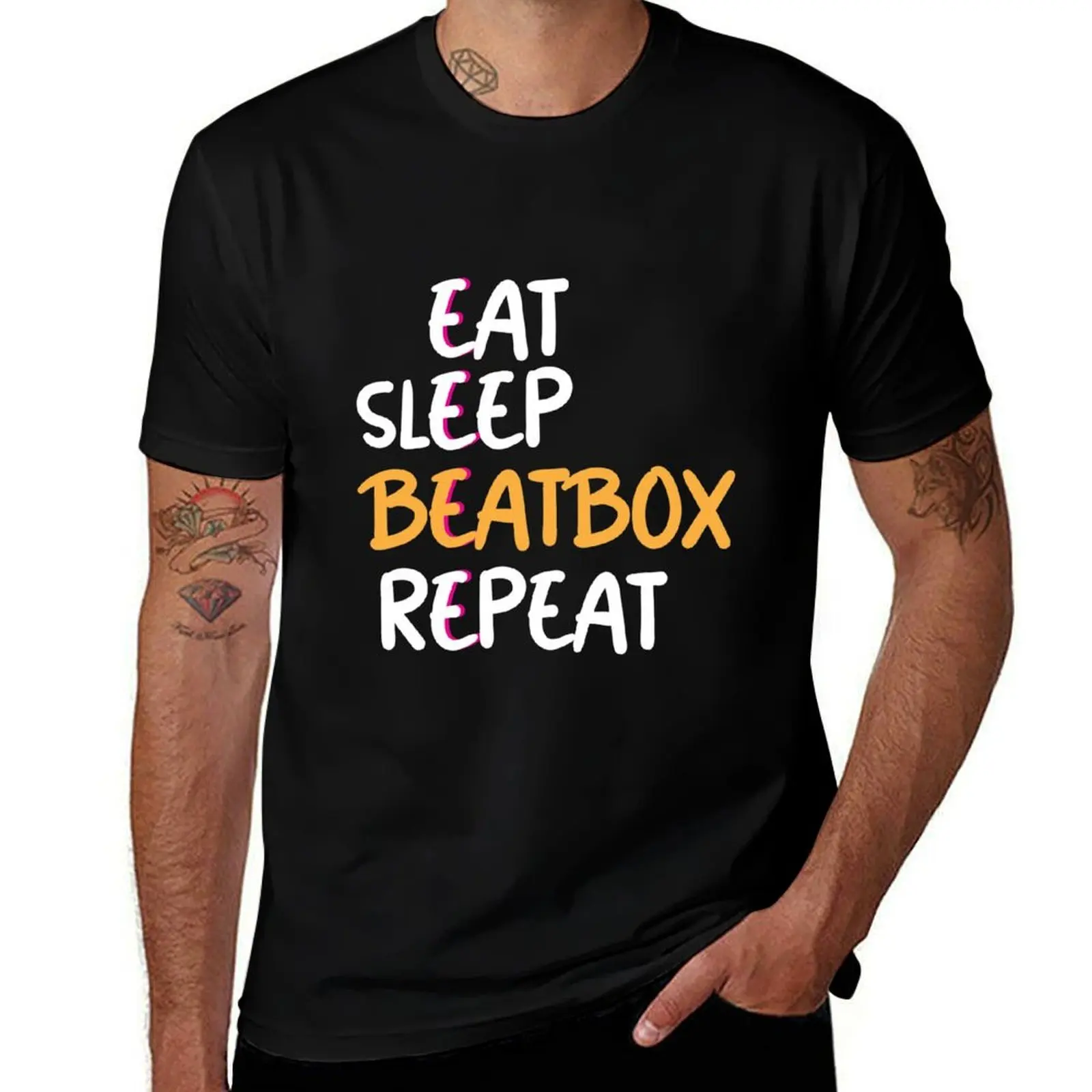 Eat sleep beatbox repeat T-Shirt Plus Size Everyday Tee Shirt T-Shirt