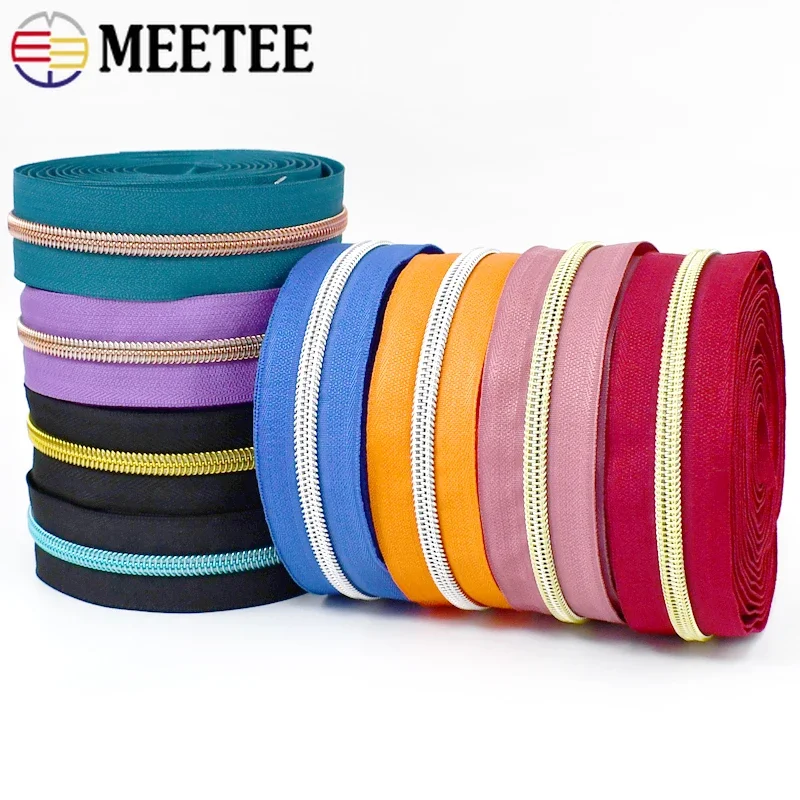 2-20Meter Nylon Zipper Tape By Meter Sewing Bag Shoes Plastic Zips Shoes Replacement Zippers Repair Kit DIY Clothes Accessories