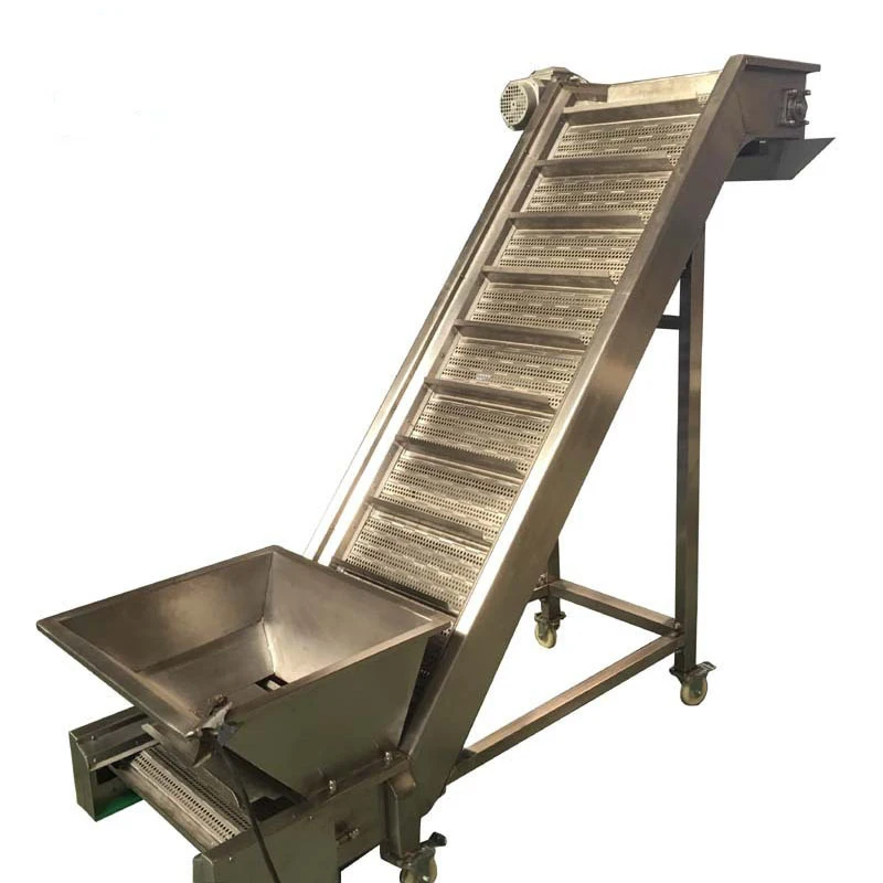 

Tilt conveyor for food Blue-green PU food grade belt Tilt conveyor easy to clean