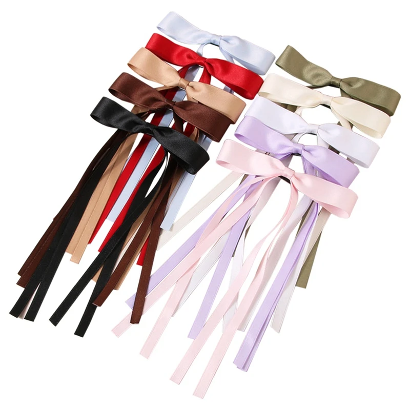 

10 PCS Long Tail Bowknot Hair Clips Duckbill Clip Hairpin Headwear For Women, Hair Barrettes Accessories