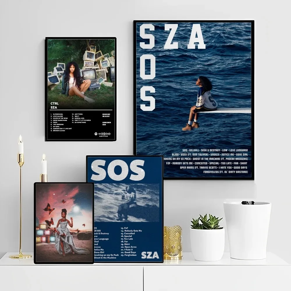 

American Singer Star SZA Poster Vintage Posters Sticky Retro Kraft Paper Sticker DIY Room Bar Cafe Kawaii Room Decor DIY Poster