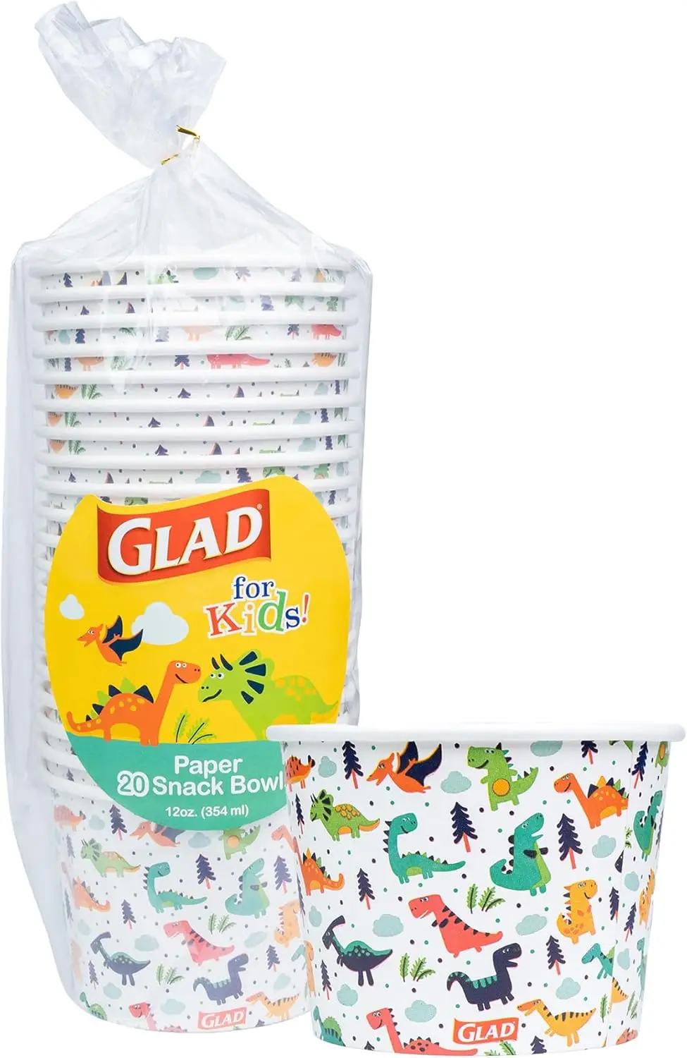 

for Kids Dinosaur Paper Snack Bowls, Lids Not Included - Disposable Snack Bowls with Dinosaurs