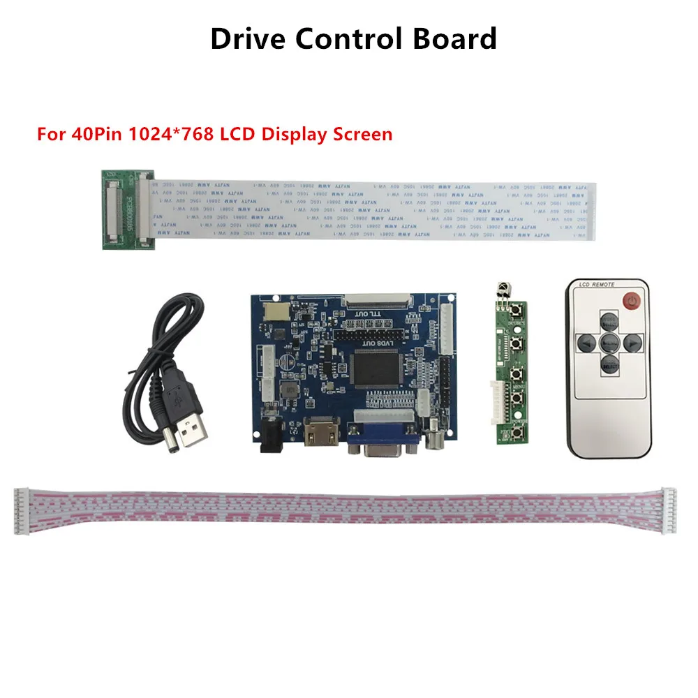 Imagem -02 - Placa Driver de Controle av Vga Compatível com Hdmi Display Lcd para Raspberry pi Orange pi Mini Computador pc He080ia01d 1024x768 8