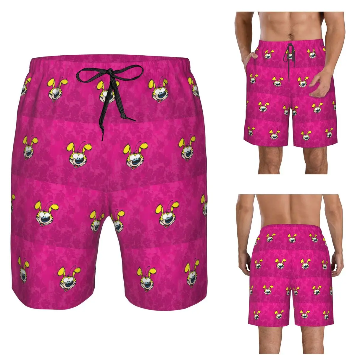 Marsupilami Face Trunks Beach Board Shorts Casual Quick Dry Swim Summer Men Pants