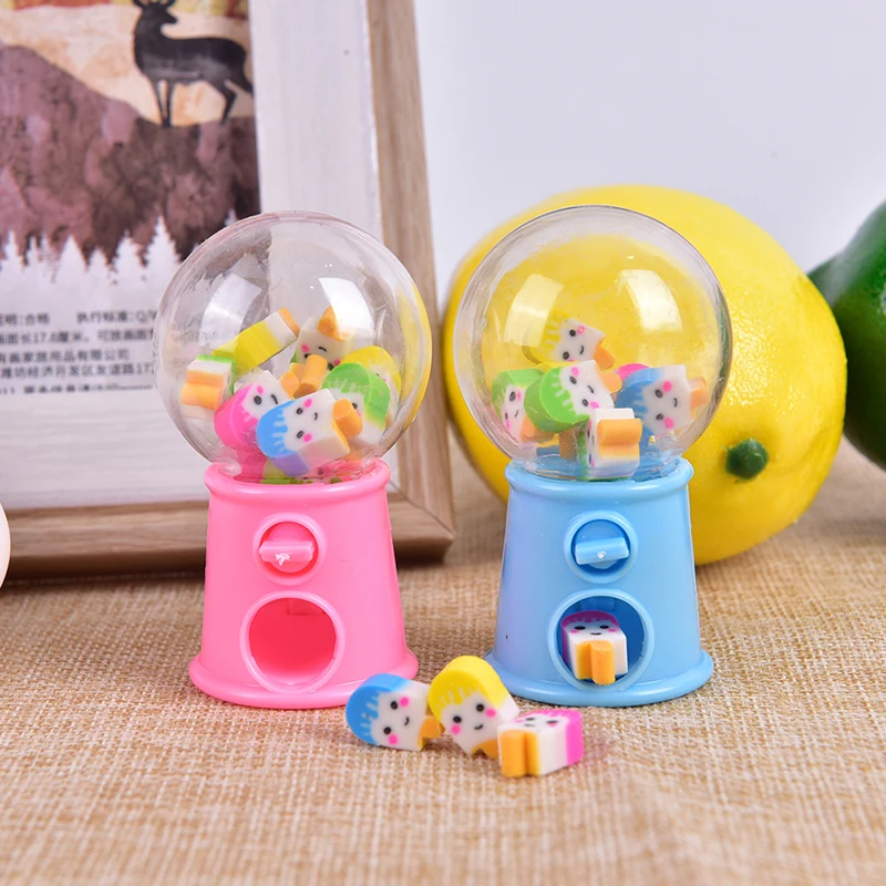 1Set Mini  Twisted Egg Erasers Cute Gashapon Machine Erasers for Kids Kawaii Stationery Correction Tool Office Supplies