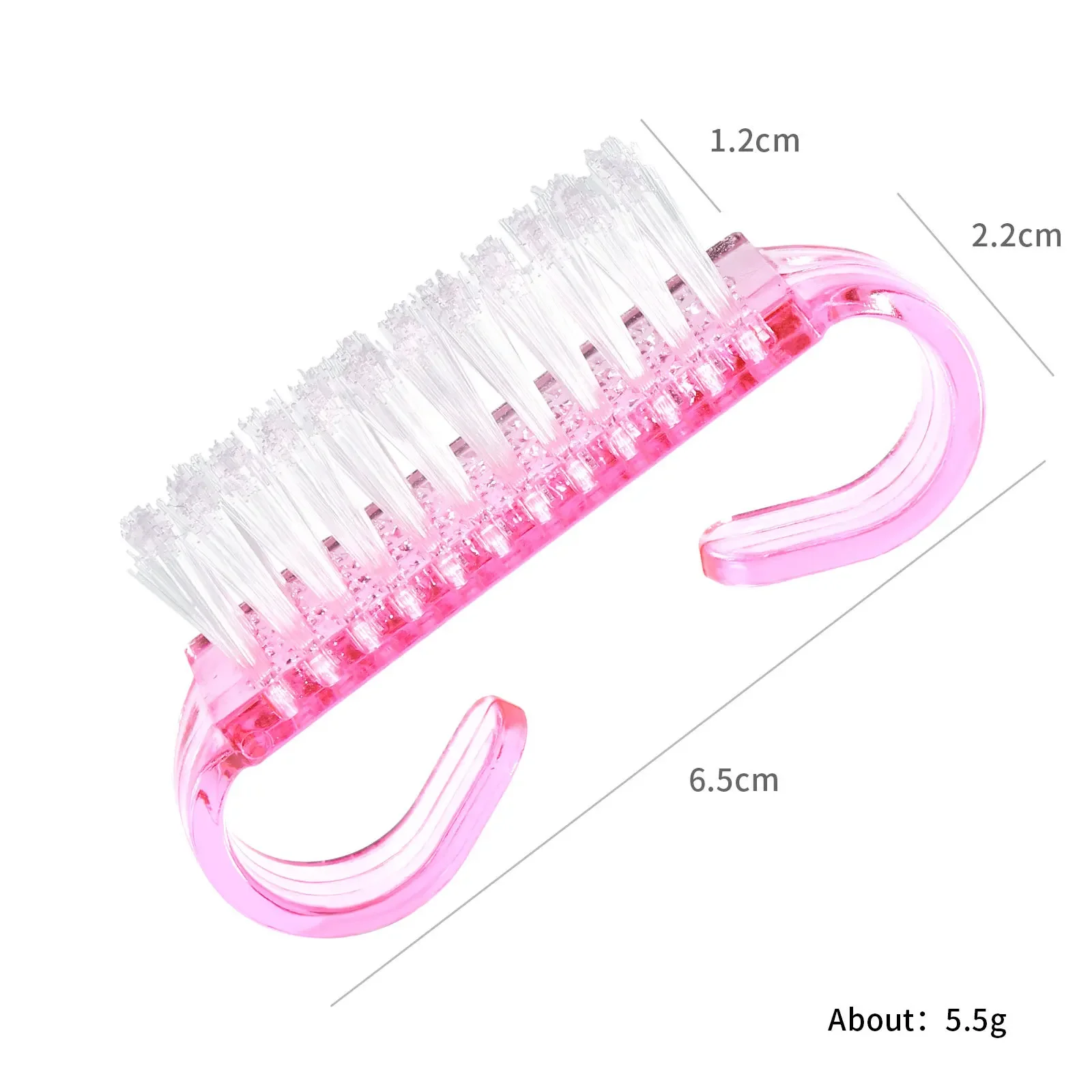 1/5/20 pièces brosse à ongles en acrylique couleur rose Nail Art manucure pédicure doux enlever la poussière en plastique nettoyage brosses à ongles ensemble d'outils de lime