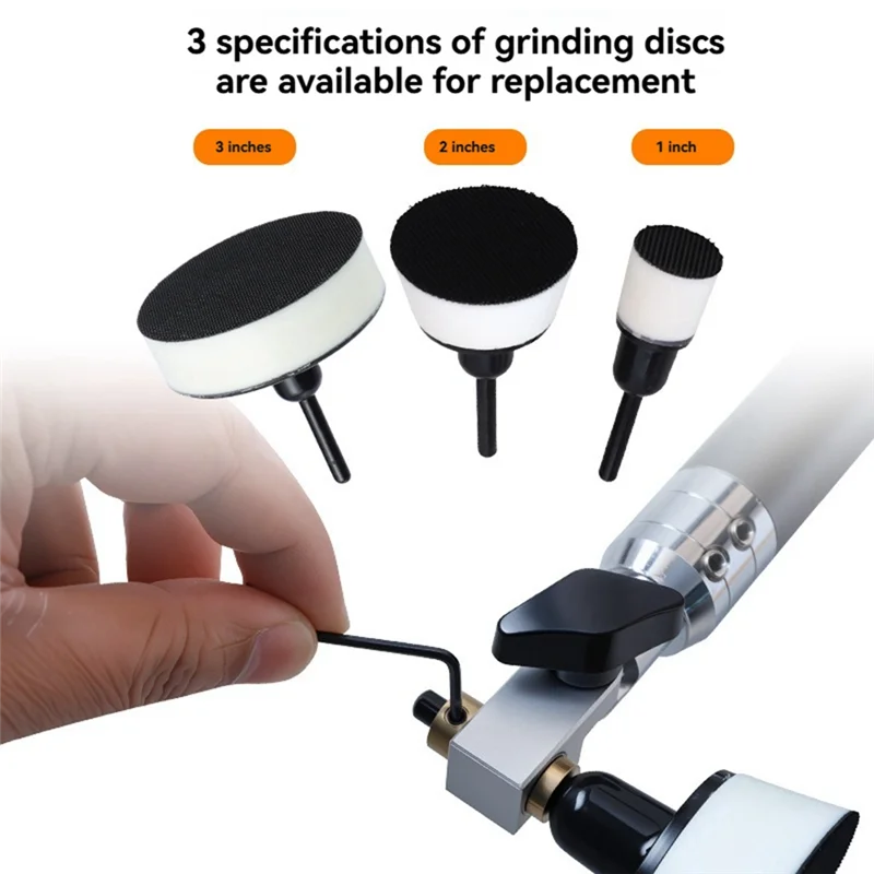 ABGH-Adjustable Grinding Disc Handle Woodworking Hand-Held Grinding Suit Tool Aluminum Alloy Polishing Manual Tools With Sandpap