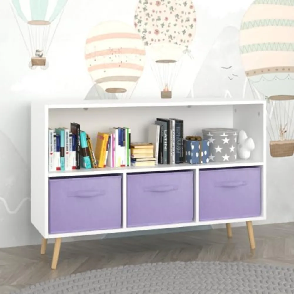 

2-уровневый книжный шкаф, книжная полка со складными тканевыми ящиками, милый органайзер для хранения книг, органайзер для игровой комнаты (W