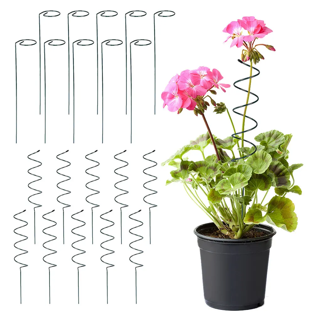 

10 шт. 40-сантиметровых опорных колышков для растений, садовые подпорки для одиночных стеблей, кольца-клетки для амариллиса, для рассады томатов