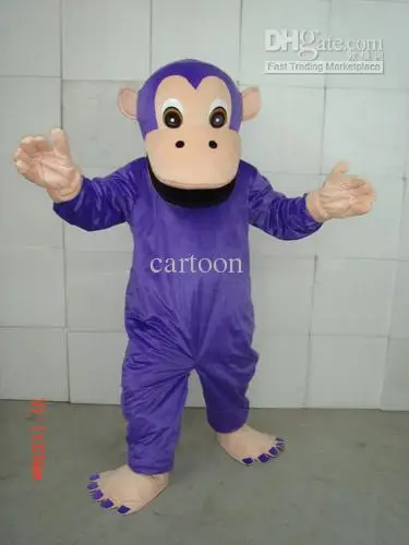 

New Purple Monkey Mascot Costume Halloween Party Character Birthday Cosplay Adult Mascot Costume