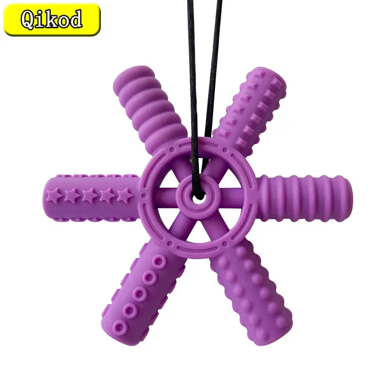 New Baby Silicone Teether BPA-Free Creative Rudder Baby Necklace Pendant Silicone Teether Baby Teeth Care Chewing Toy