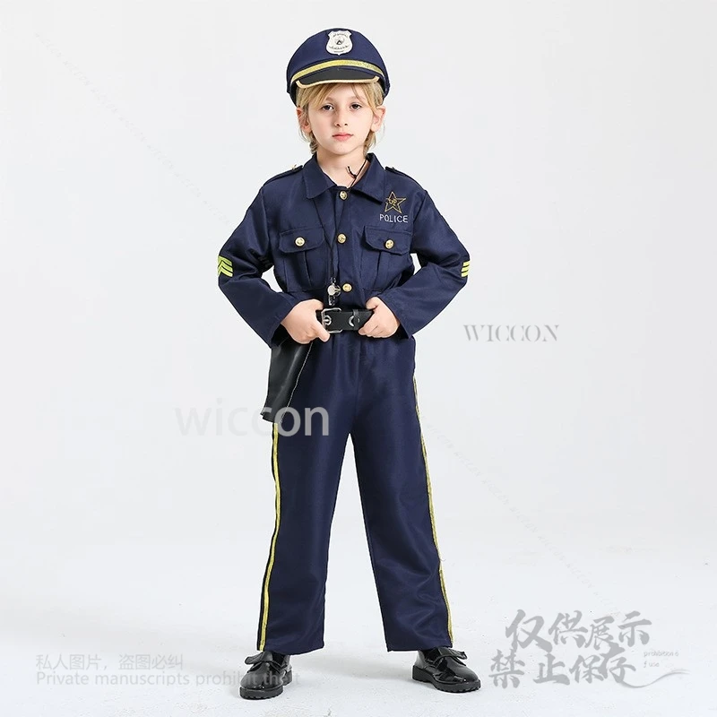 Halloween Cosplay children's Police Uniform Cosplay Costume Makeup Party Performance Performance Costume Set Kid Kawaii Carnival