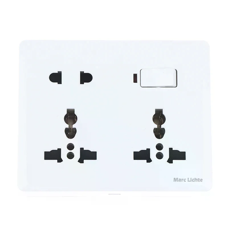 

Многофункциональная универсальная настенная розетка на 8 отверстий с 5-контактным разъемом, тип 86, на два или три гнезда с 1-клавишным выключателем SControl