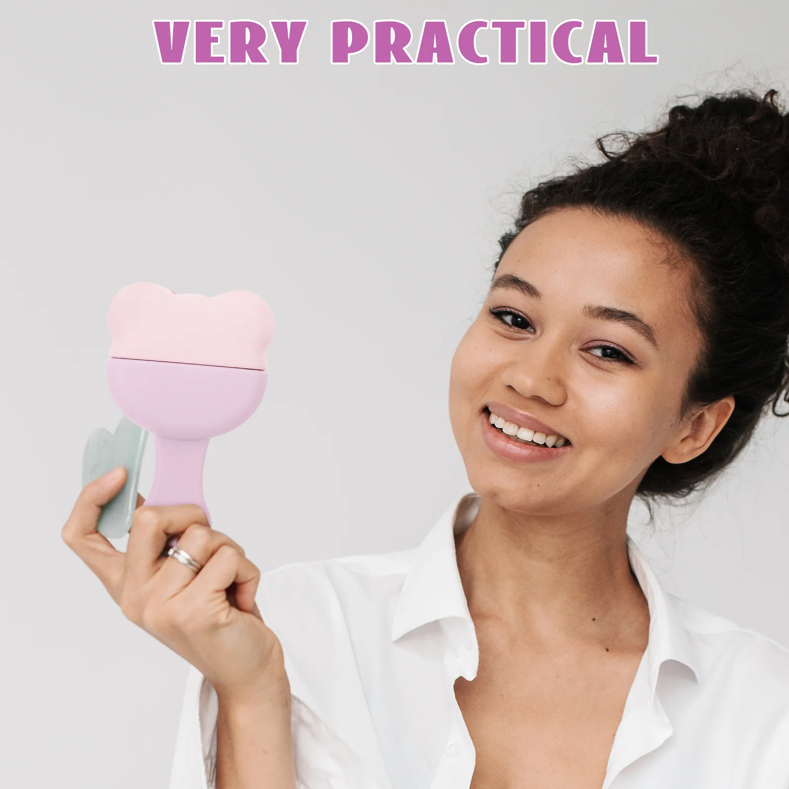 얼음 마사지 롤러 실리카겔 곰 모양 얼굴 스킨케어 도구 얼굴 눈 부기 완화 스킨케어 액세서리