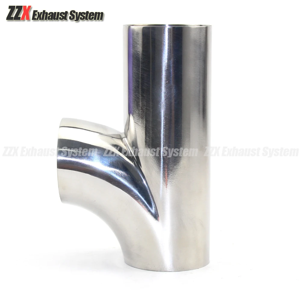 304 aço inoxidável tubos soldados, Exhaust Muffler Connection Pipe, acessórios do carro, R Tee, 51mm, 63mm, 76mm