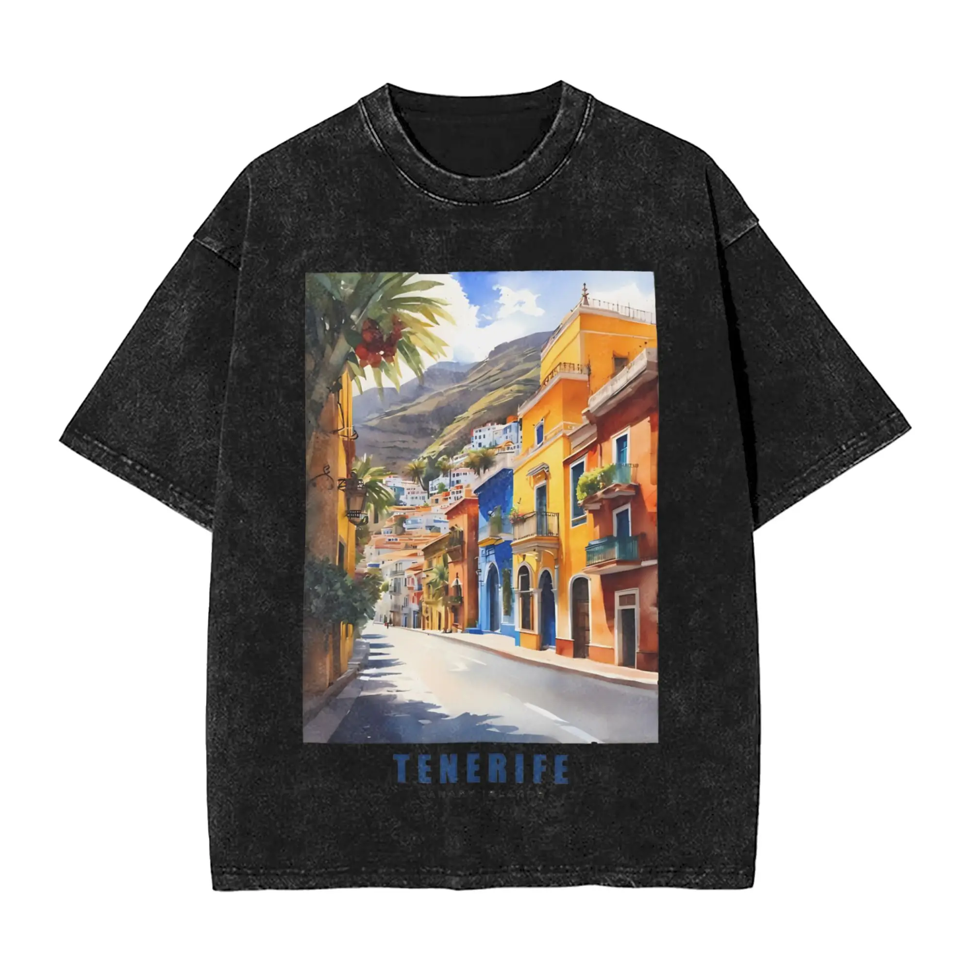 Camiseta de Tenerife, Islas Canarias, España, ropa de calle de verano, camisetas de algodón Harajuku para hombre, camisetas sencillas de manga corta