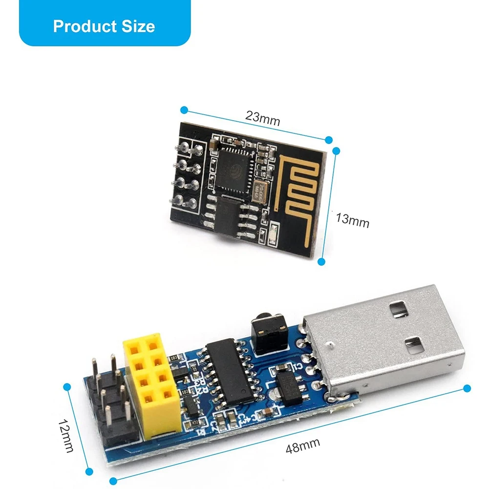 USB to ESP8266 Breakout CH340C ESP-01 ESP-01S Prog WiFi Programmer Downloader Adapter with Reset Auto Download Circuit XT