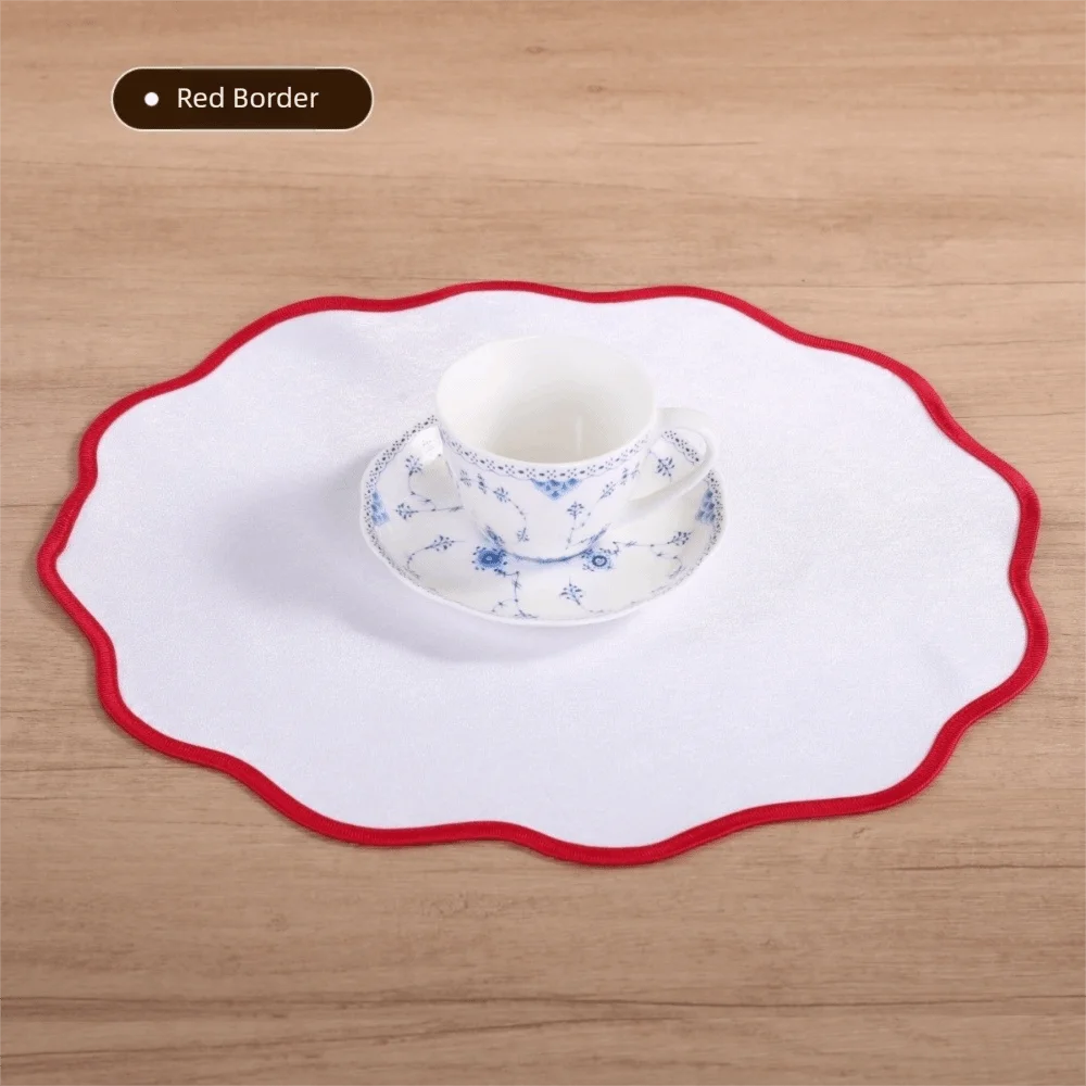 Double-Sided Linen Dining Mat Thickened Home Textile Heat Insulation Pad Non-Slip Fresh Minimalist Style Table Mats Kitchen
