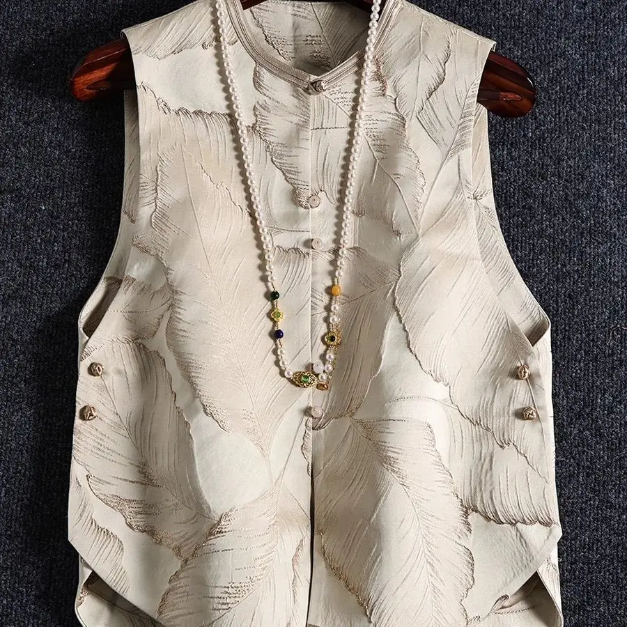 New Chinese-Style Vest For Women Outside 2026 Spring New National Style Jacquard vest national style top
