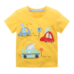 Jumping Meters 2-7T Children's Boys Girls T Shirts Cotton Animals Print  Short Sleeve Baby Clothes Summer Toddler Kids Tees Tops