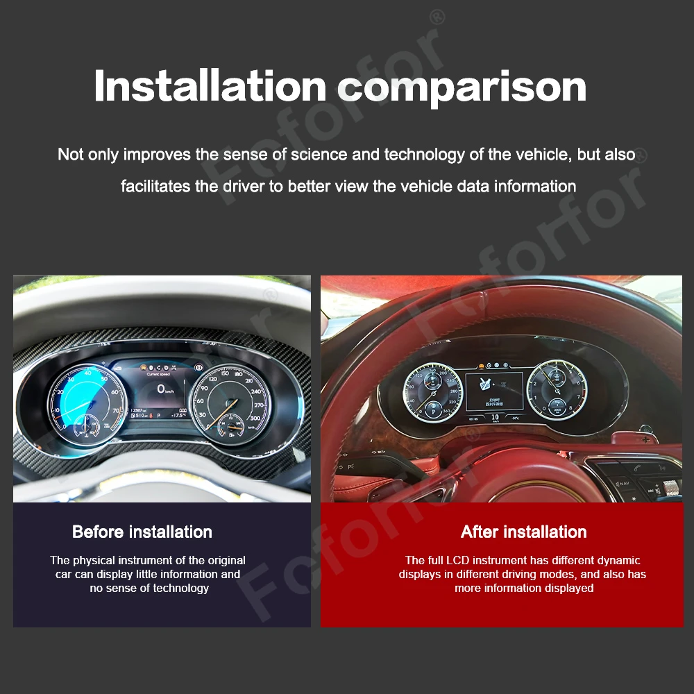 DIgital Cluster For Bentley Bentayga/Flying Spur 2005-2019 Car Virtual Cockpit Dashboard Vehicle Instrument Speed Meter Screen--