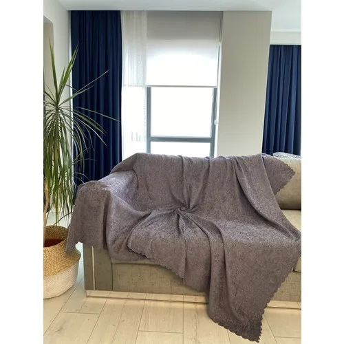 Koçhan Texting Anthracite Color Non-Slip Textured Seat Cover Sofa Bed Cover Sofa Throw